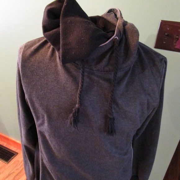 Mens medium Of all Threads Hoodie with Mock turtleneck Black/Gray - Picture 11 of 13
